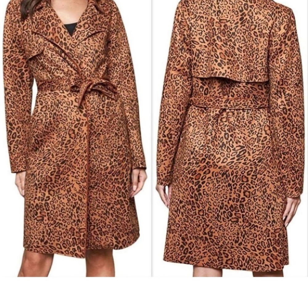 Sugarlips Brown Leopard Trench Coat with Belt